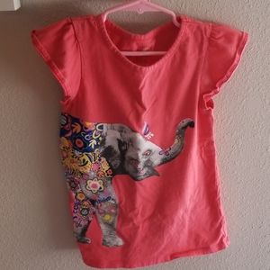 Coral color elephant tee